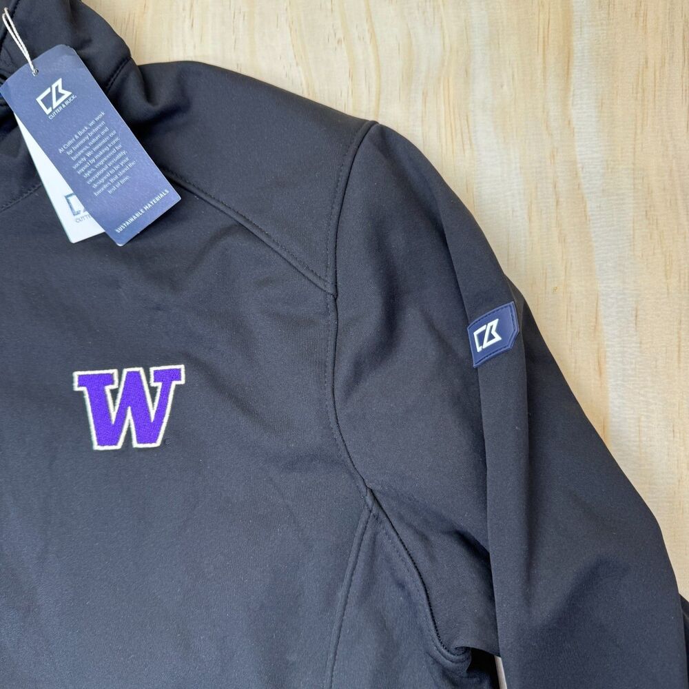 NEW Washington Huskies Cutter Buck Evoke Softshell Recycled Full Zip Jacket LG - Picture 6 of 14
